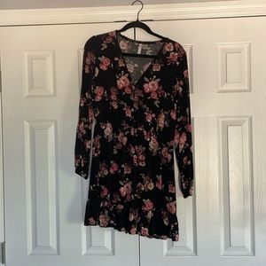 Black floral dress long sleeve